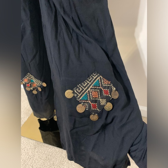 Black Hobo Embroidered Wide Leg Pants - Picture 8 of 17